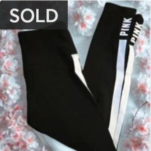 **************SOLD*****************PINK Victoria's Secret Black Yoga Leggings